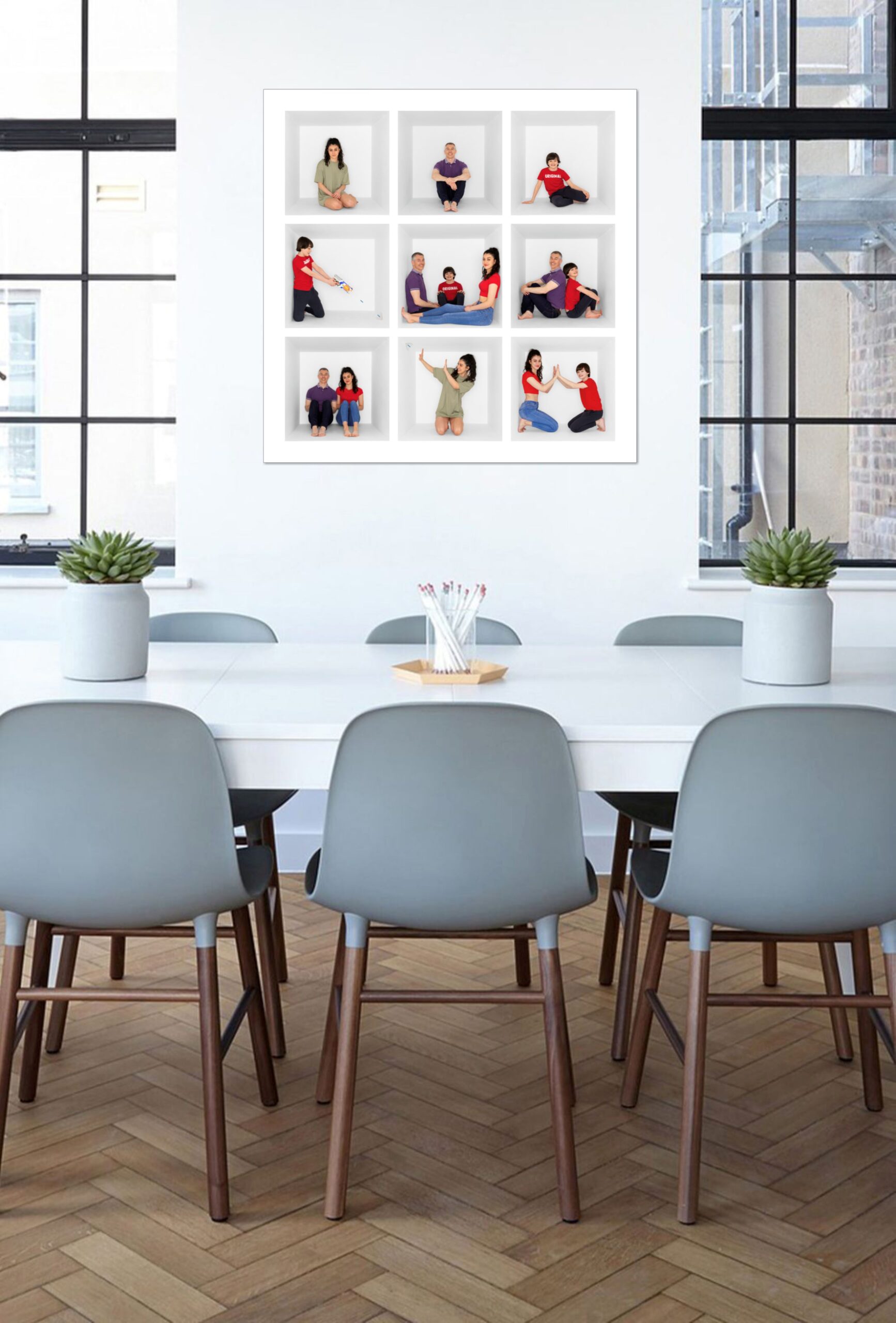 Image of canvas wall art in dining area