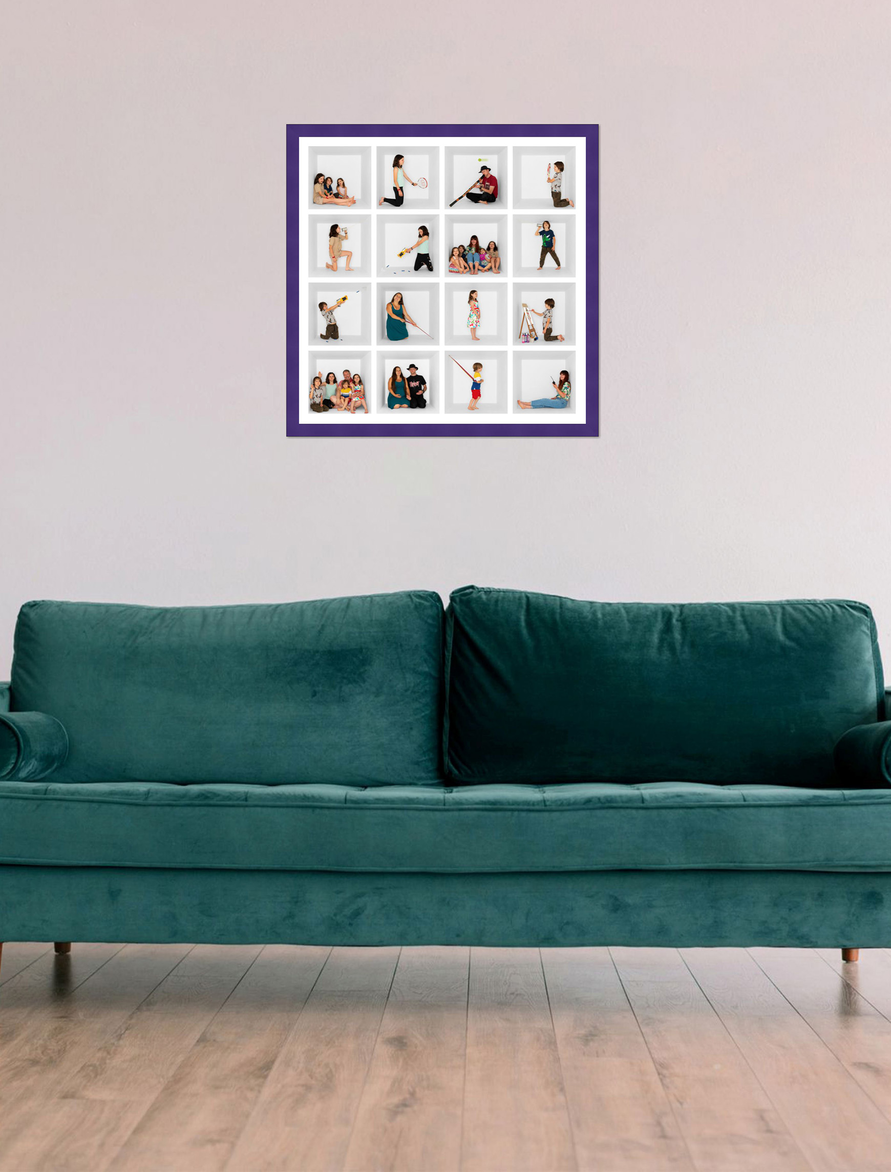 Image of a 16 box with purple frame